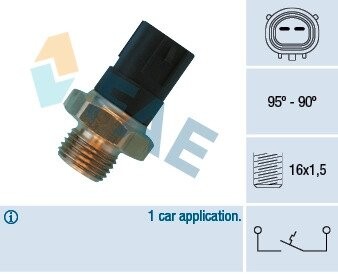 36490 Термовыключатель, вентилятор радиатора FAE подбор по vin на Brocar