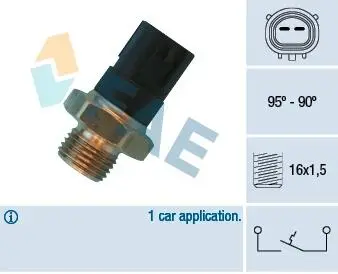 36490 Термовыключатель, вентилятор радиатора FAE підбір по vin на Brocar
