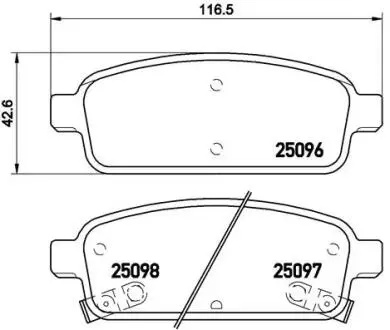 P59080X Комплект гальмівних накладок, дискове гальмо BREMBO підбір по vin на Brocar