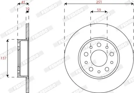 DDF2777C Гальмівний диск FERODO підбір по vin на Brocar