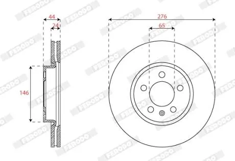 DDF2664C Гальмівний диск FERODO підбір по vin на Brocar