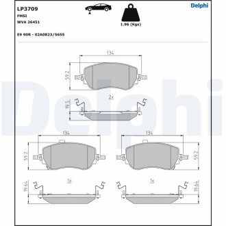 LP3709 Гальмівні колодки, дискові DELPHI підбір по vin на Brocar