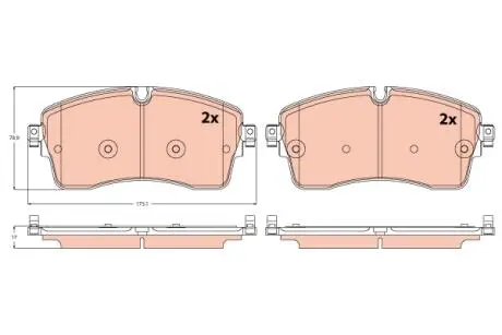 GDB2255 Гальмівні колодки дискові LAND ROVER/RANGE ROVER \'\'F \'\'16>> TRW підбір по vin на Brocar