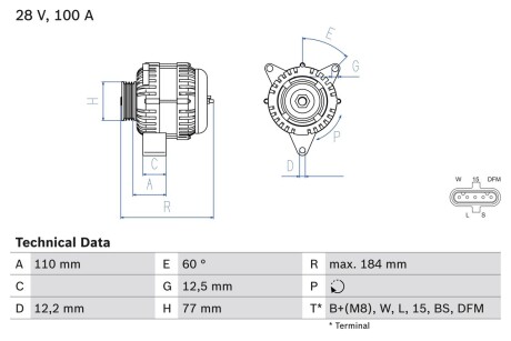 0986042390 Генератор BOSCH підбір по vin на Brocar