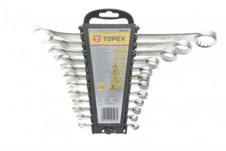 35D375 Гайкові ключі комбіновані, 6-22 мм, набір з 12 шт.(TOPEX) Topex підбір по vin на Brocar
