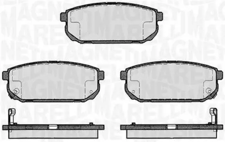 363916060448 Колодки гальмівні дискові, комплект MAGNETI MARELLI подбор по vin на Brocar