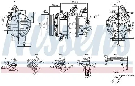 890893 Компресор кондиціонера NISSENS підбір по vin на Brocar