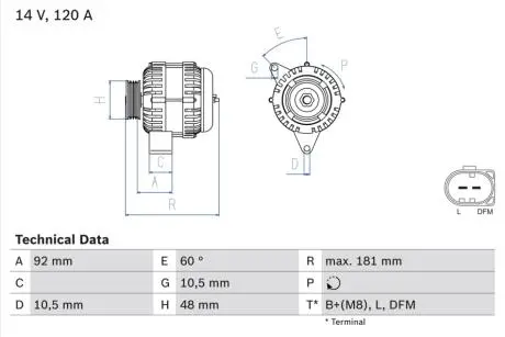0986042540 Генератор BOSCH підбір по vin на Brocar