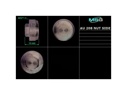 AU208NUTS Гайка бокового підтиску ГПК VW Polo 02-09, FOX 05-09, FOX 09-15, Lupo 98-05; AUDI A2 00-05, A1 10-18; SKODA Fabia I 99-07, Fabia II 07-14, Roomster 06-15; SEAT Cordoba 02-09, Ibiza 02-09 MSG підбір по vin на Brocar