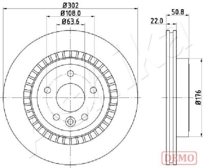 61000325C Диск гальмівний Volvo XC60 I 2.0-3.2 05.08-12.17 ASHIKA підбір по vin на Brocar