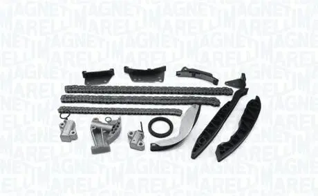 341500000410 MAGNETI MARELLI HYUNDAI К-кт ланцюга ГРМ (3 ланцюга+ 7 напрвляючих +3 натягувача+сальник) H-1, Kia Sorento 2.5CRDI 02- MAGNETI MARELLI підбір по vin на Brocar
