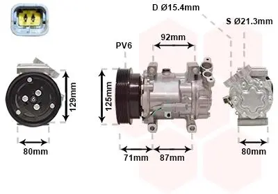 4300K401 Компресор кондиціонера NISSAN QASHQAI/ RENAULT KANGOO 08 > 13 (вир-во Van Wezel) VAN WEZEL підбір по vin на Brocar