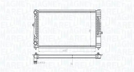 350213712000 MAGNETI MARELLI радіатор AUDI A4 1.6-1.8 20V-1.9 DI/TDI [350213712000] MAGNETI MARELLI підбір по vin на Brocar