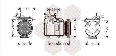 8200K199 Компресор кондиціонера GETZ 14i/16i MT/AT 05-09 (вир-во Van Wezel) VAN WEZEL подбор по vin на Brocar