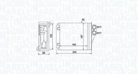 BR481 MAGNETI MARELLI DB радіатор опалення Sprinter 06-,VW Crafter 06- MAGNETI MARELLI підбір по vin на Brocar
