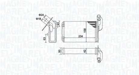 BR405 MAGNETI MARELLI RENAULT радіатор опалення R19 I,II,Clio I, MAGNETI MARELLI підбір по vin на Brocar
