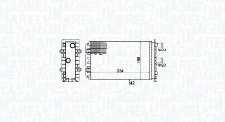 BR475 MAGNETI MARELLI VW радіатор пічки T4 90- задн. MAGNETI MARELLI подбор по vin на Brocar