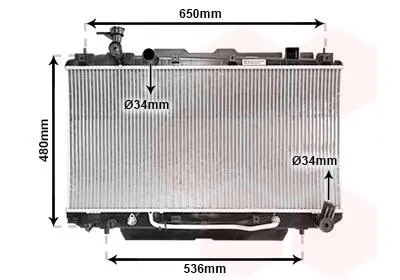 53002301 Радіатор FUNCR/RAV4 20i AT +-AC 00 (Van Wezel) VAN WEZEL підбір по vin на Brocar