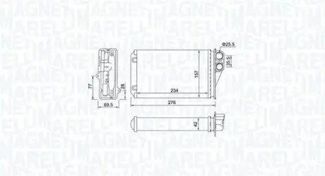 BR461 Радіатор пічки MAGNETI MARELLI підбір по vin на Brocar