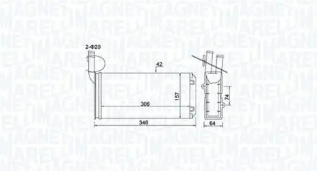 BR474 MAGNETI MARELLI VW радіатор пічки T4 90- MAGNETI MARELLI підбір по vin на Brocar