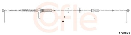 1VK023 Трос ручних гальм Лів/Прав (1658мм/960мм)(барабан) VW Polo 2013- COFLE подбор по vin на Brocar