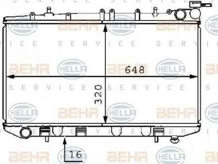 8MK376704701 Радиатор, охлаждения дивгателя BEHR підбір по vin на Brocar