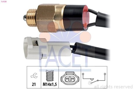 76120 Выключатель, фара заднего хода FACET подбор по vin на Brocar