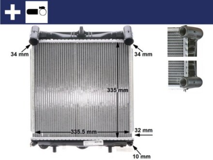 CR370000S Радіатор охолодження MAHLE / KNECHT підбір по vin на Brocar