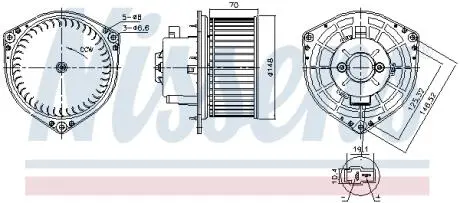87454 Вентилятор салону NISSENS підбір по vin на Brocar