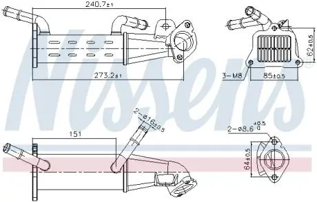 989451 Радіатор відпрацьованих газів NISSENS підбір по vin на Brocar