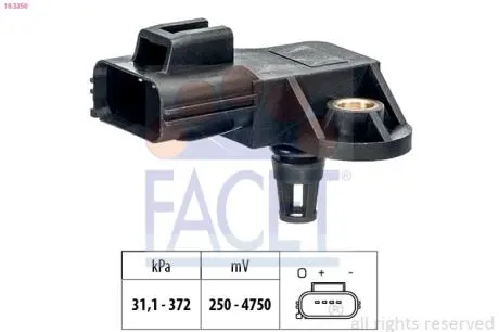 103250 Датчик тиску повітря FACET підбір по vin на Brocar