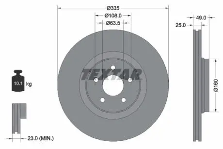 92317805 Автозапчастина TEXTAR підбір по vin на Brocar