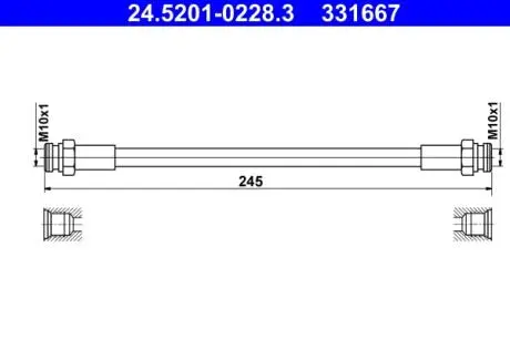 24520102283 Гальмівний шланг ATE підбір по vin на Brocar