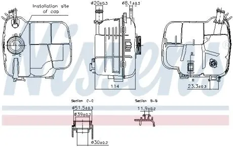 996224 Розширювальний бачок, охолоджувальна рідина NISSENS підбір по vin на Brocar