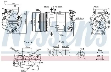 890947 Компресор кондиціонера NISSENS підбір по vin на Brocar