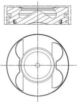 001PI00107000 Поршень з кільцями MB 83,01 OM 642 цил. 4-6 (вир-во Mahle) MAHLE / KNECHT підбір по vin на Brocar