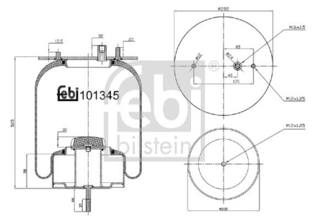 101345 Пневмоподушка FEBI BILSTEIN підбір по vin на Brocar