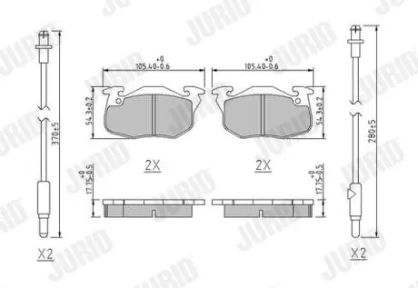 571525J JURID CITROEN Тормозные колодки передние ZX 91-,Peugeot,Renault Clio JURID підбір по vin на Brocar