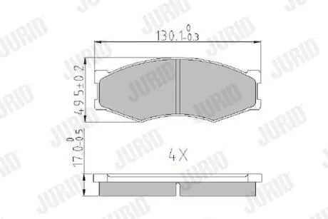 572312J JURID NISSAN Гальмівні колодки передні Bluebird JURID підбір по vin на Brocar