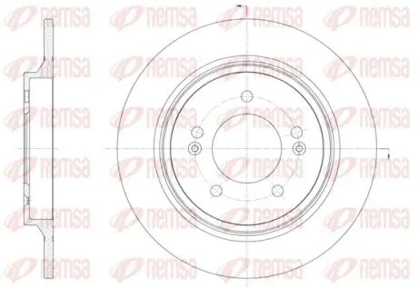 6157100 REMSA KIA Диск гальмівний задн.CEED 18-, HYUNDAI REMSA підбір по vin на Brocar