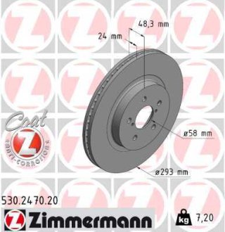 530247020 Диск гальмівний ZIMMERMANN підбір по vin на Brocar