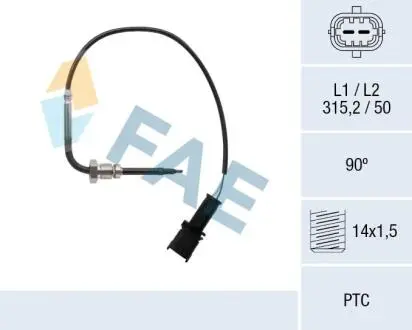 68081 Датчик, температура відпрацьованих газів FAE підбір по vin на Brocar