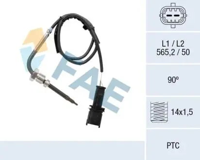 68074 Датчик, температура відпрацьованих газів FAE подбор по vin на Brocar