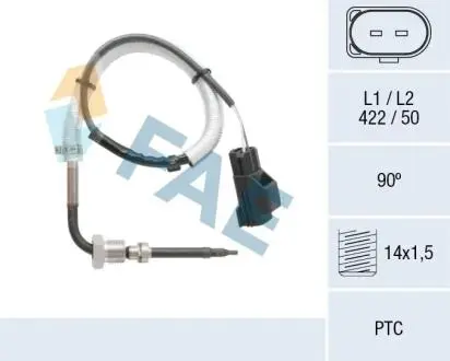 68067 Датчик, температура відпрацьованих газів FAE підбір по vin на Brocar