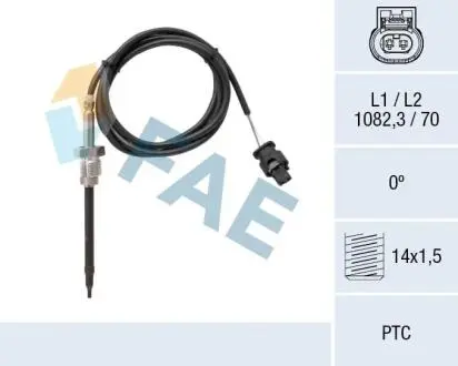 68046 Датчик, температура відпрацьованих газів FAE підбір по vin на Brocar