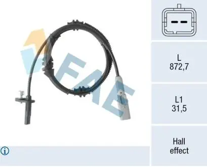 78552 Датчик, кількість обертів колеса FAE підбір по vin на Brocar