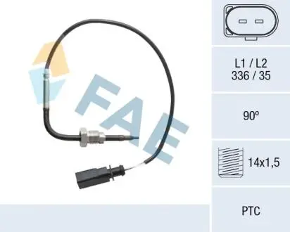 68097 Датчик, температура відпрацьованих газів FAE підбір по vin на Brocar