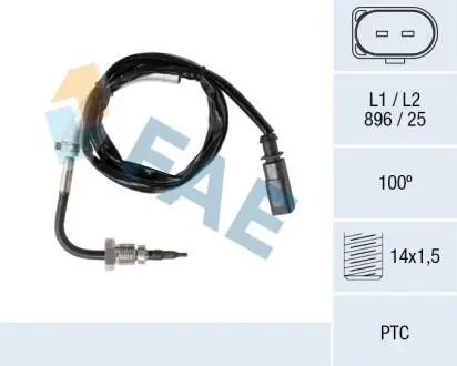 68093 Датчик, температура відпрацьованих газів FAE підбір по vin на Brocar