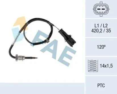 68082 Датчик, температура відпрацьованих газів FAE підбір по vin на Brocar