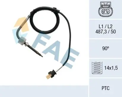 68015 Датчик, температура відпрацьованих газів FAE подбор по vin на Brocar